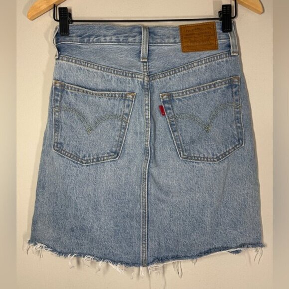 Levi's Deconstructured Denim Skirt size 24 - Picture 6 of 9